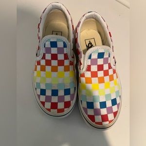 Vans Kids 12.5 Rainbow Checkerboard slip-on Sneakers